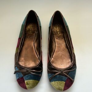 Coach Multicolored Velvet Ballet Flats